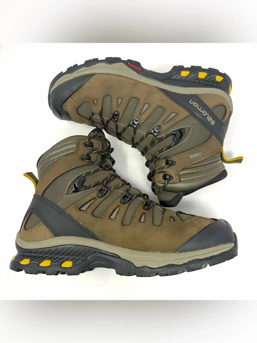 Salomon Men’s Quest 4D 3 GTX Hiking Boots Sz 9.5 Brown Gore-Tex Waterproof